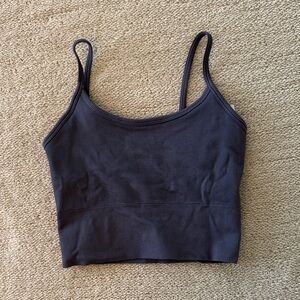 Athleta Charcoal Ribbed Crop Top XXS